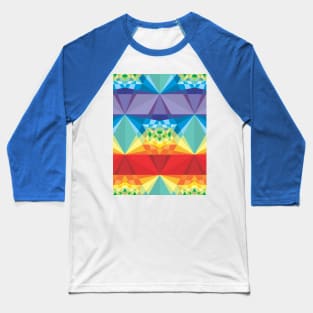 Geometric Hexagon with the Colors of the Chakras Baseball T-Shirt